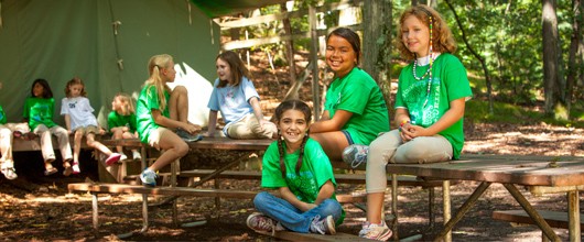 Girl Scouts at camp Girls at Summer Camp
