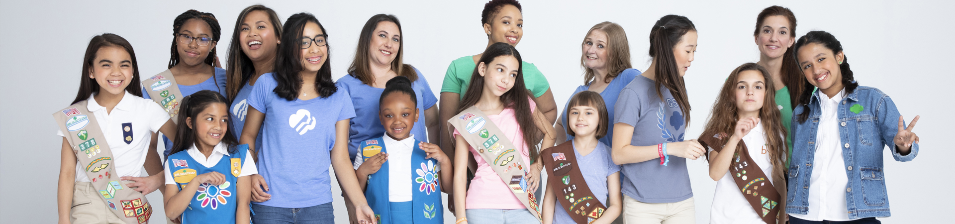  group of service unit volunteers with girl scouts  