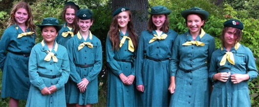 Girl Scouts in vintage uniforms Girl Scouts in vintage uniforms