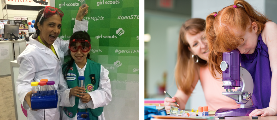 Girl Scouts taking part in STEM activities