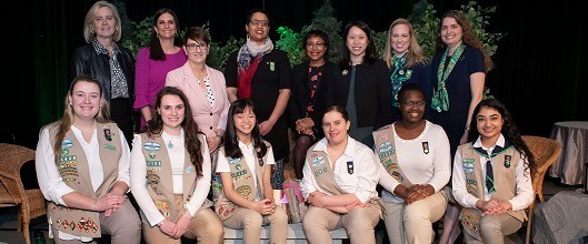 Group shot of Leading Women honorees, GSEMA staff, and Girl Scouts at the 2020 Leading Women Awards Group shot of Leading Women honorees, GSEMA staff, and Girl Scouts at the 2020 Leading Women Awards