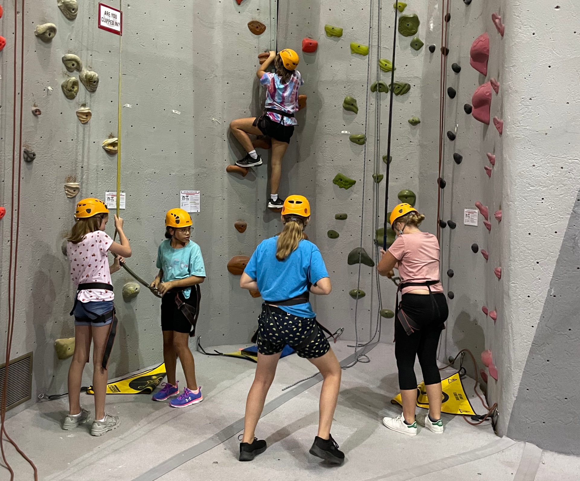 girls indoor rock climbing