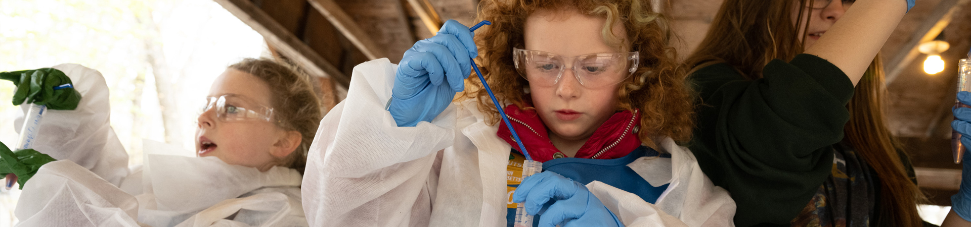  girls doing STEM event 