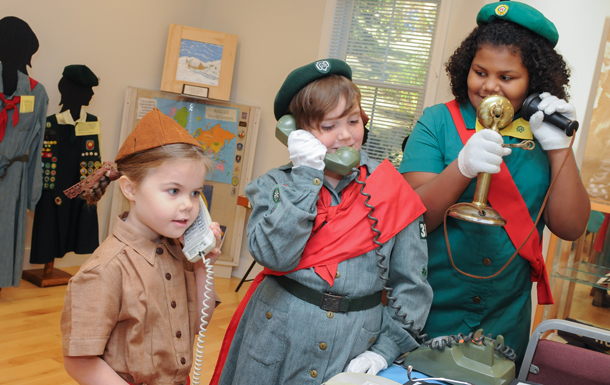 ©Randy Goodman - Girl Scouts in vintage uniforms at the Girl Scout Museum at Cedar Hill