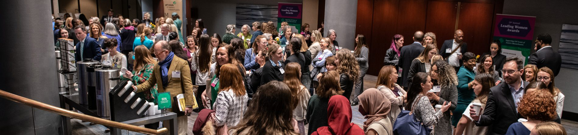  ©Melissa Ostrow - large group of girl scouts and adults at a fundraising event 