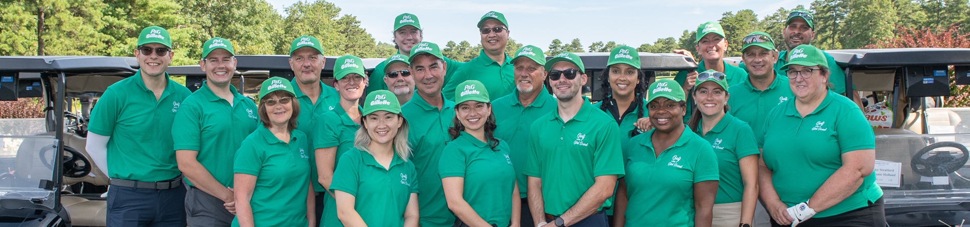  group of corporate partners at the golf tournament  